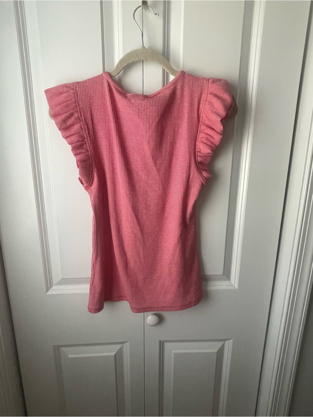 Truth Pink Ruffle Sleeve Ribbed Knit Top - Picture 6 of 8